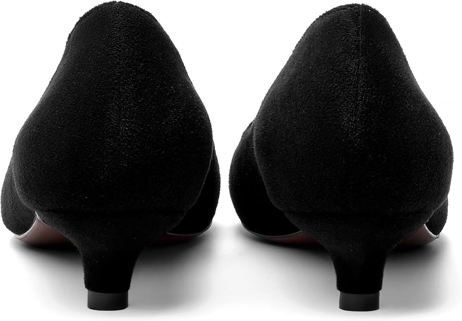 MOVINSTEPS Womens Slip On Solid Round Toe Suede Dating Cute Kitten Low Heel Pumps Shoes 1.5 Inch