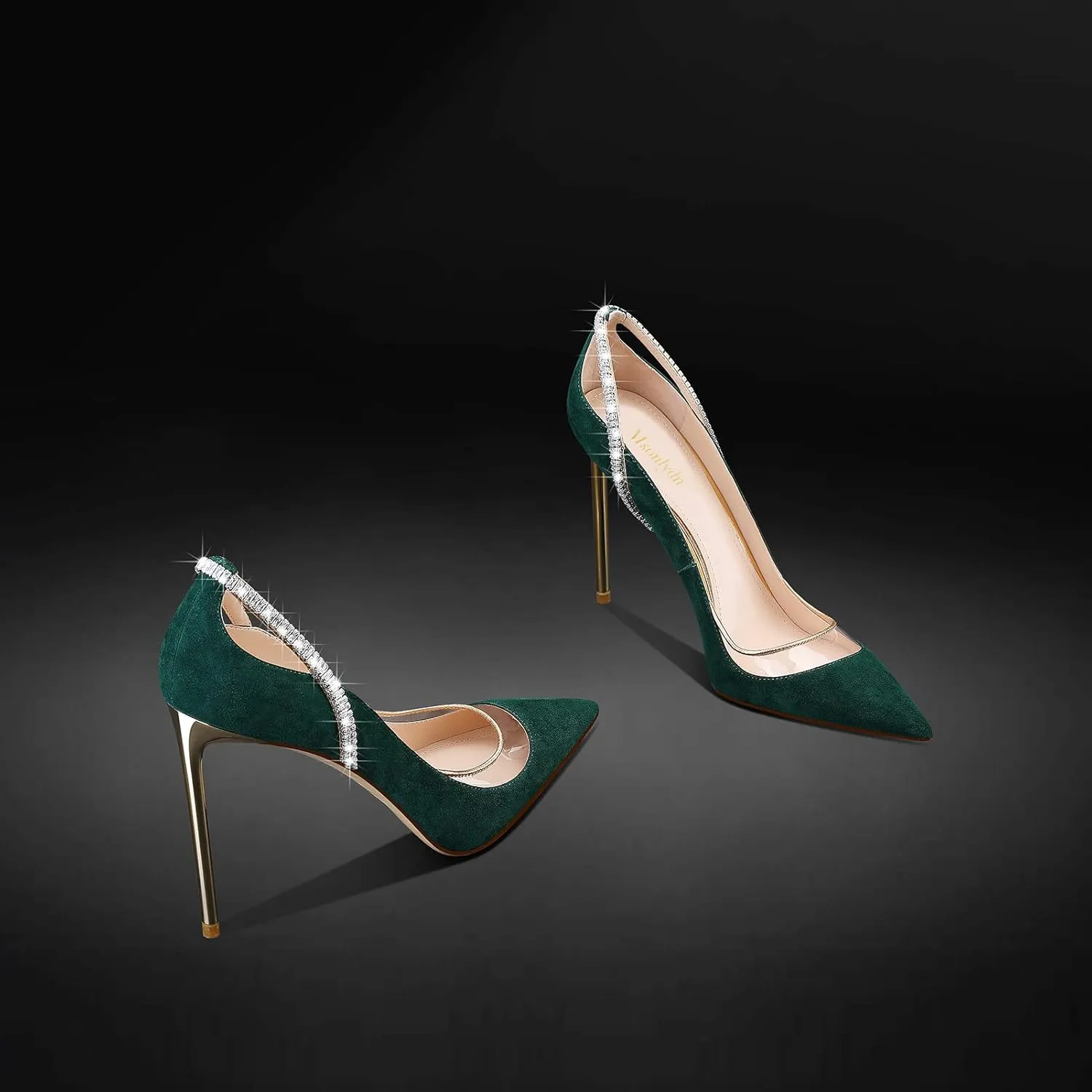 MSONLYDN Heels Dressy Casual Women Suede Pumps Women Stiletto High Heels Leather Pointed Toe for Prom 4 inch