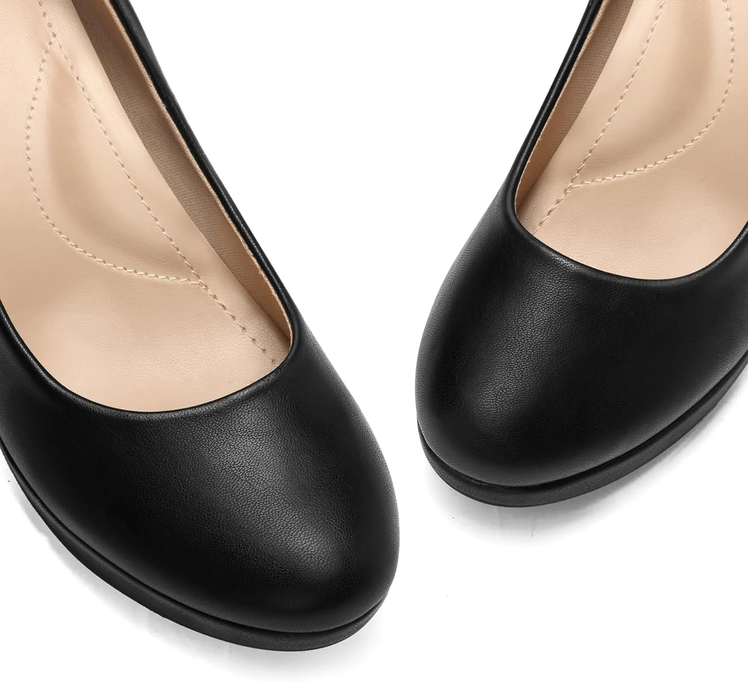 mysoft Women's Pumps Closed Toe High Heel Pumps Round Toe Platform Dress Shoes