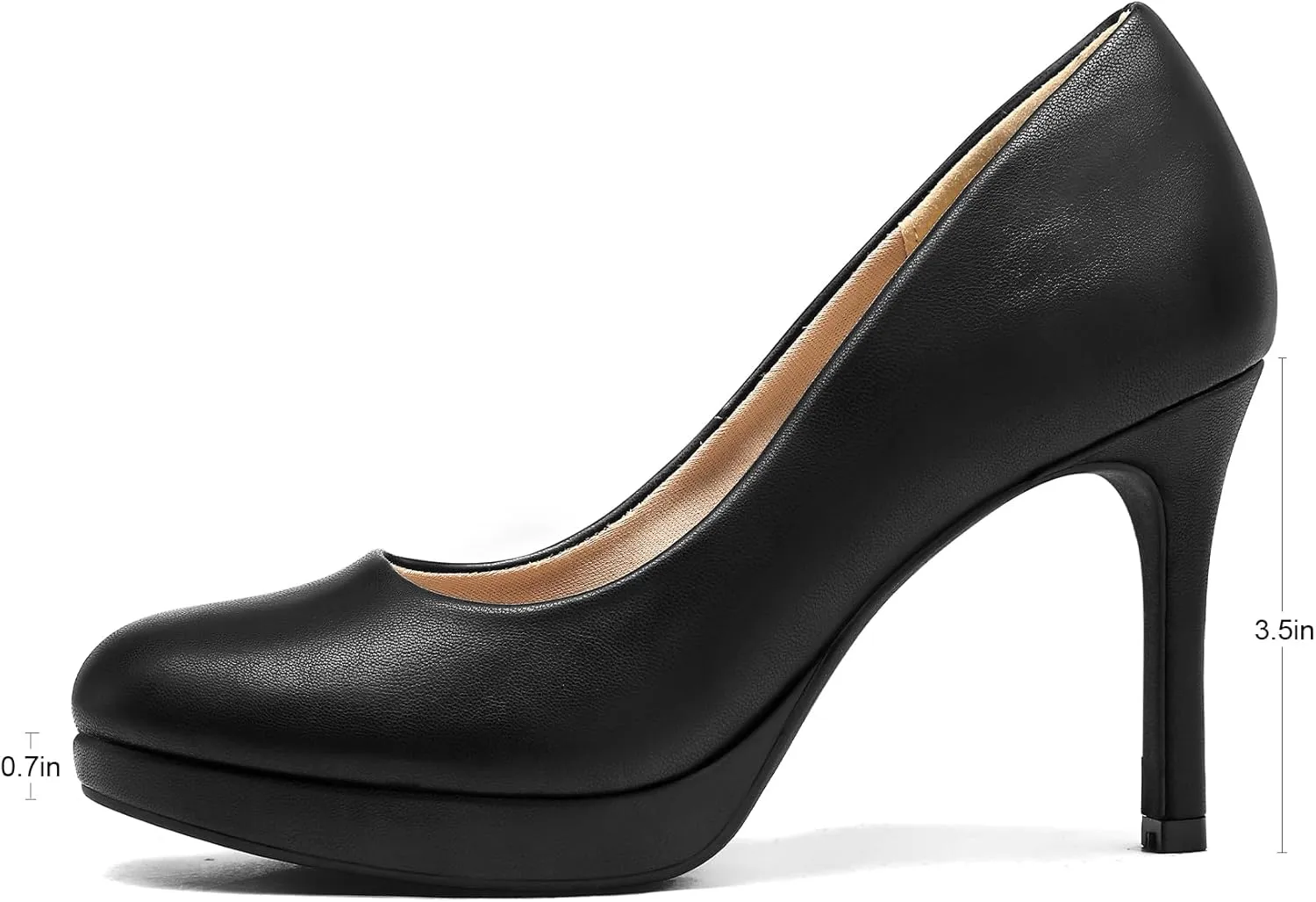 mysoft Women's Pumps Closed Toe High Heel Pumps Round Toe Platform Dress Shoes