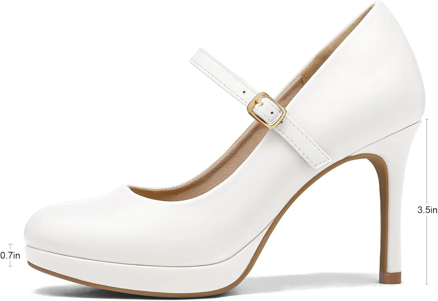 mysoft Women's Pumps Closed Toe Mary Jane Pumps Round Toe Platform High Heel Dress Shoes