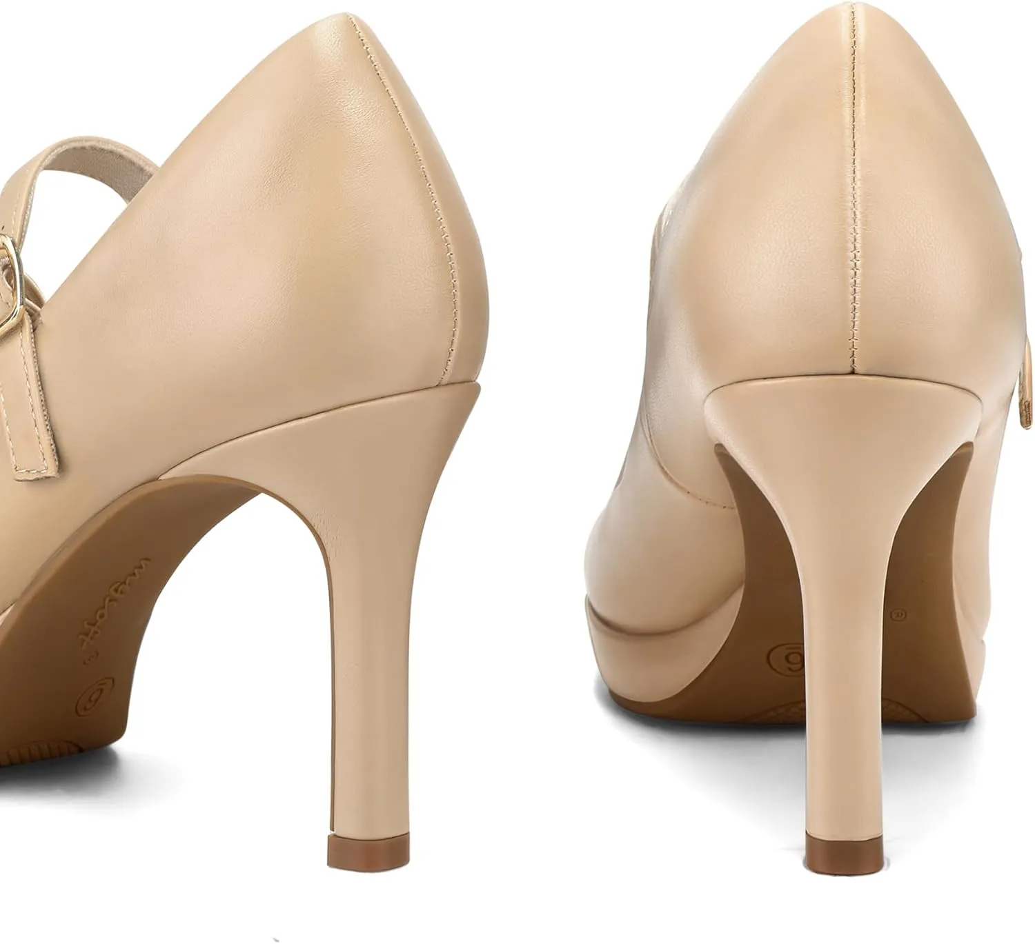 mysoft Women's Pumps Closed Toe Mary Jane Pumps Round Toe Platform High Heel Dress Shoes