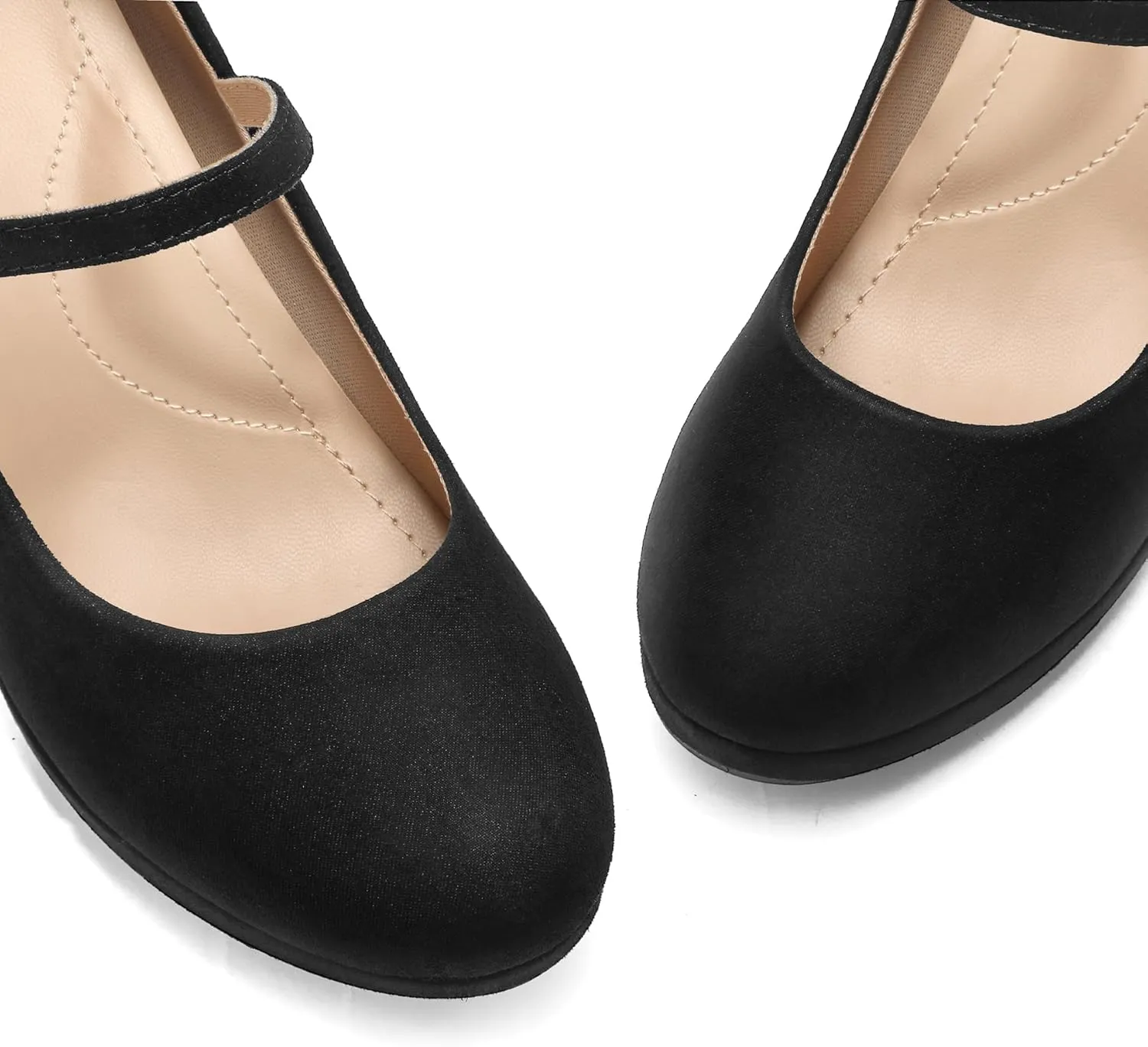 mysoft Women's Pumps Closed Toe Mary Jane Pumps Round Toe Platform High Heel Dress Shoes