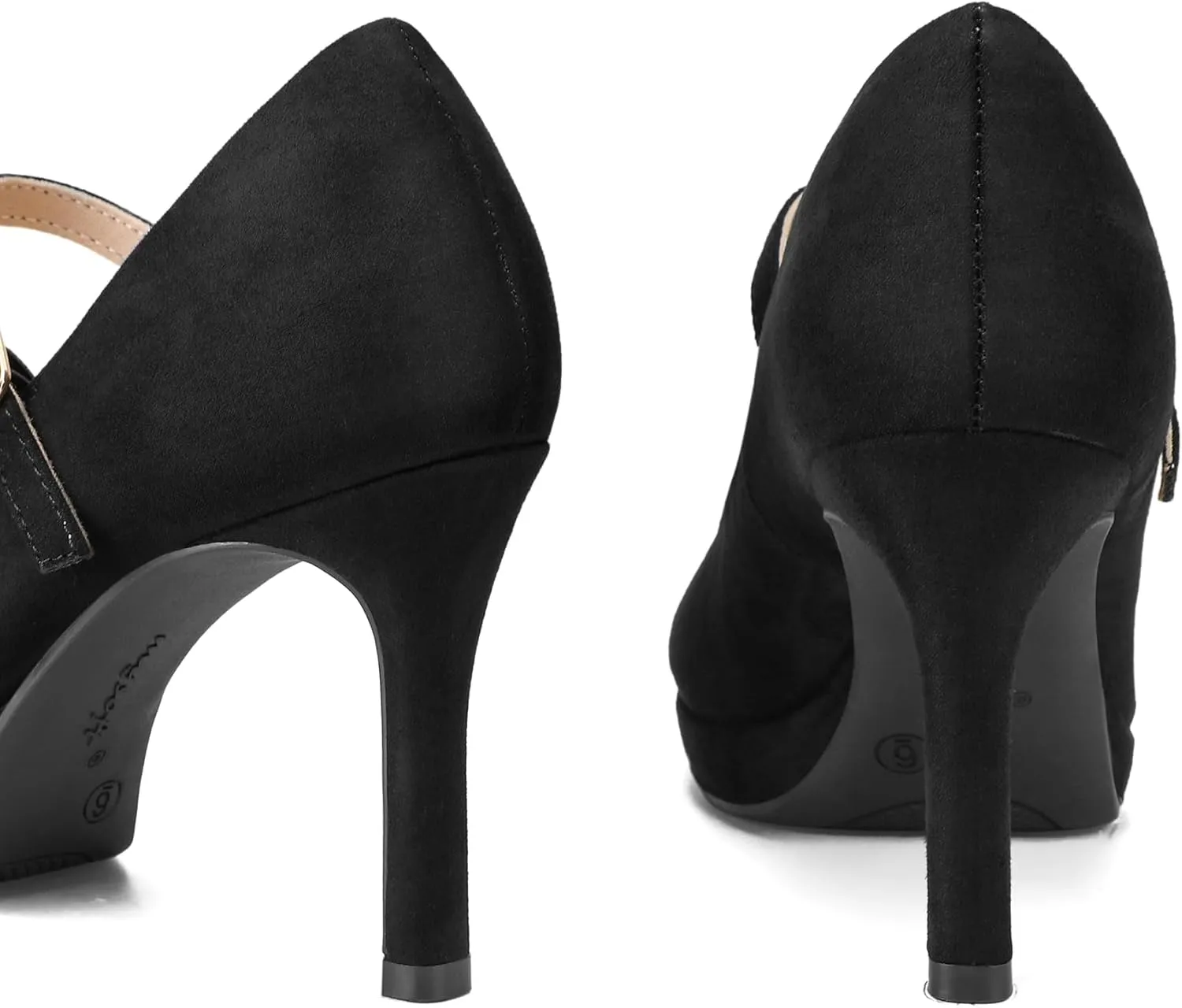 mysoft Women's Pumps Closed Toe Mary Jane Pumps Round Toe Platform High Heel Dress Shoes