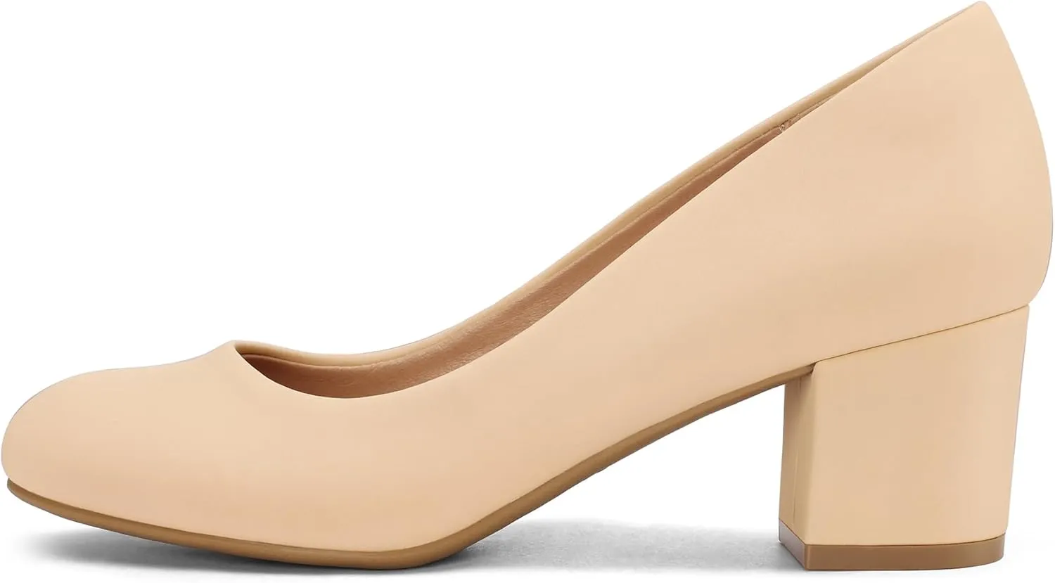 mysoft Women's Pumps Low Chunky Block Heel Round Toe Comfortable Dress Shoes