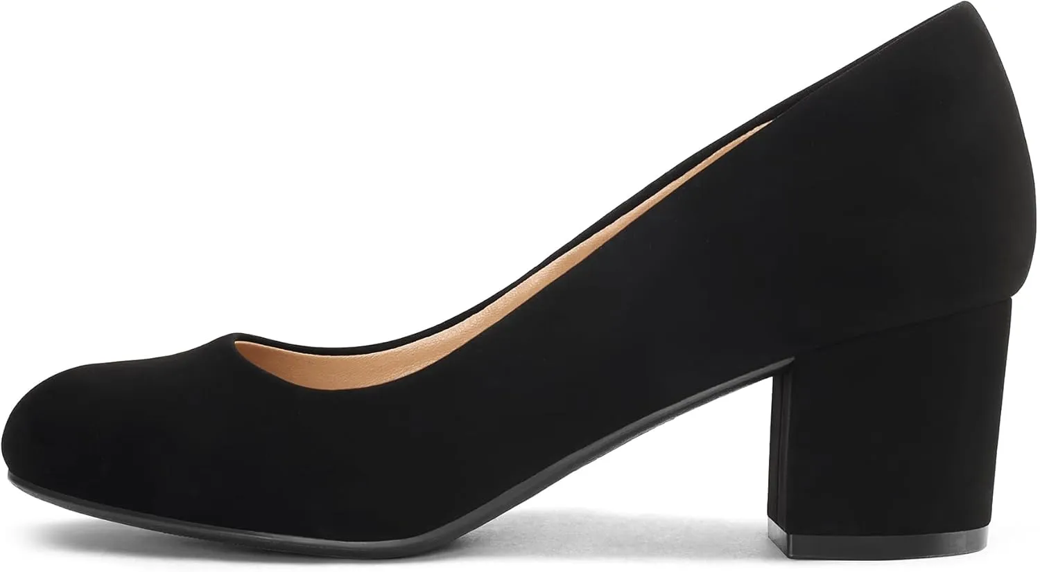 mysoft Women's Pumps Low Chunky Block Heel Round Toe Comfortable Dress Shoes