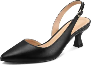 mysoft Women's Pumps Slingback Kitten Heels Pointed Toe Sexy Wedding Party Dress Pump Shoes