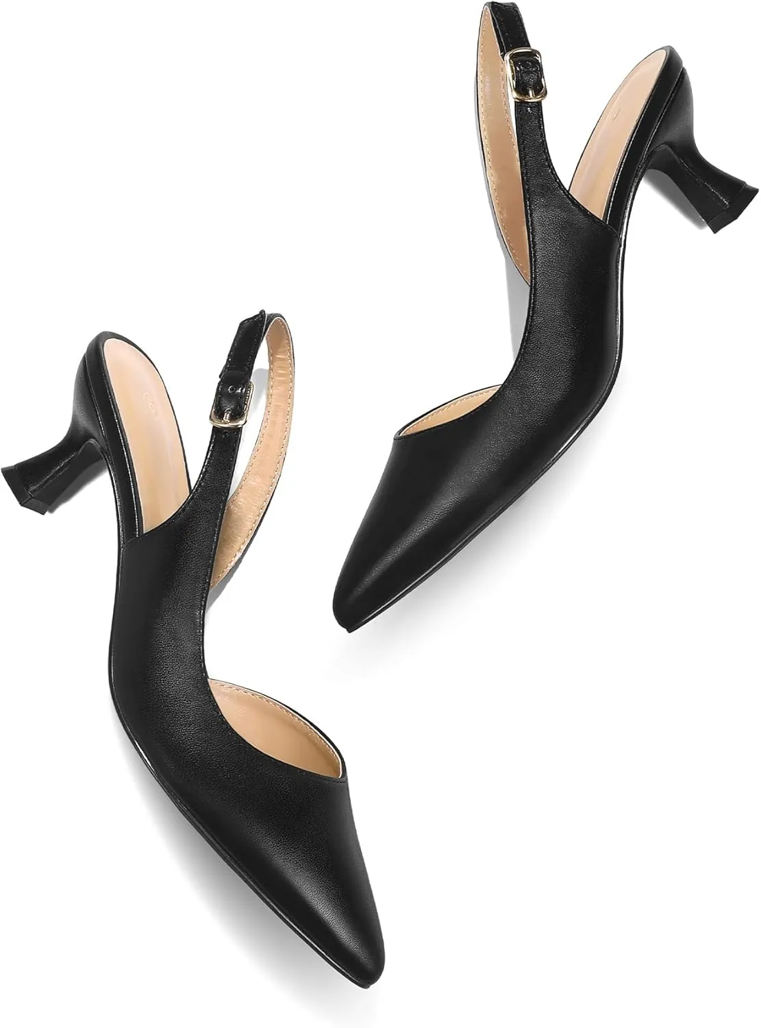 mysoft Women's Pumps Slingback Kitten Heels Pointed Toe Sexy Wedding Party Dress Pump Shoes
