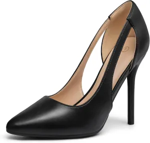 mysoft Women's Stiletto Heels Pumps Closed Toe 4IN Cut Out High Heels Pointed Toe Dress Shoes