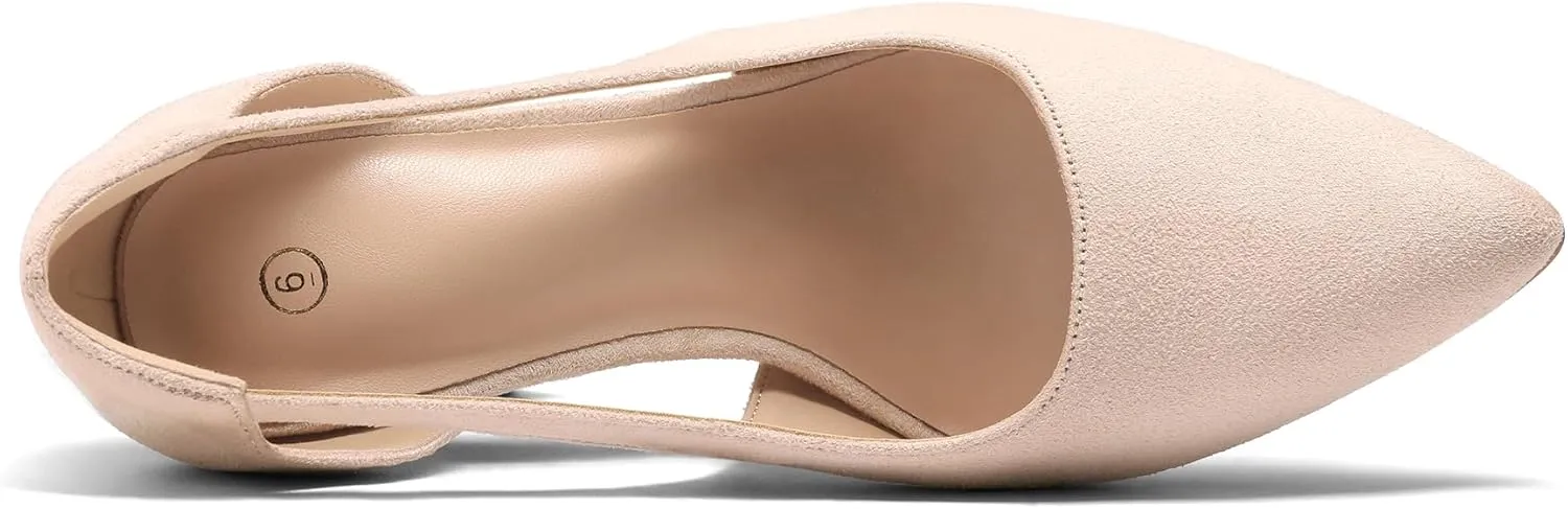 mysoft Women's Stiletto Heels Pumps Closed Toe 4IN Cut Out High Heels Pointed Toe Dress Shoes