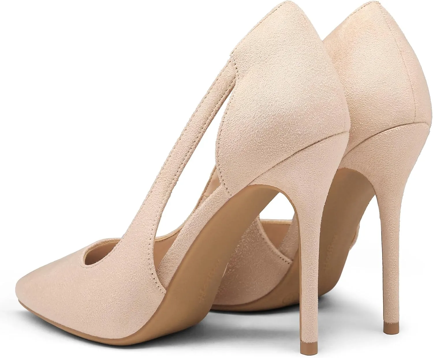 mysoft Women's Stiletto Heels Pumps Closed Toe 4IN Cut Out High Heels Pointed Toe Dress Shoes