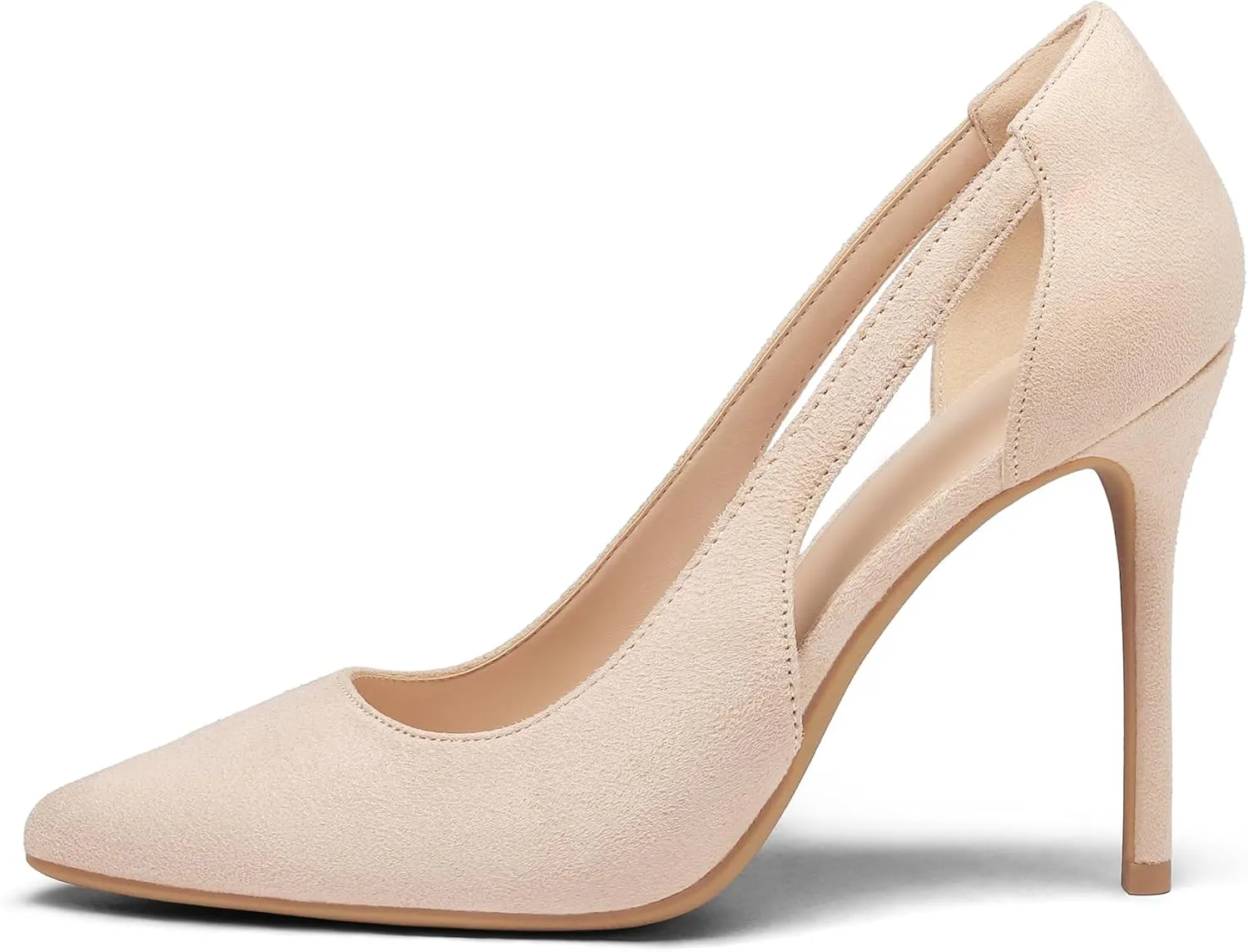 mysoft Women's Stiletto Heels Pumps Closed Toe 4IN Cut Out High Heels Pointed Toe Dress Shoes