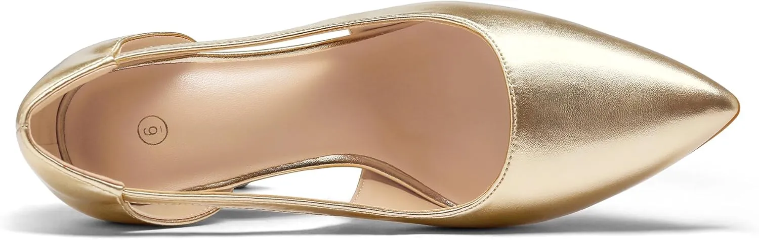 mysoft Women's Stiletto Heels Pumps Closed Toe 4IN Cut Out High Heels Pointed Toe Dress Shoes