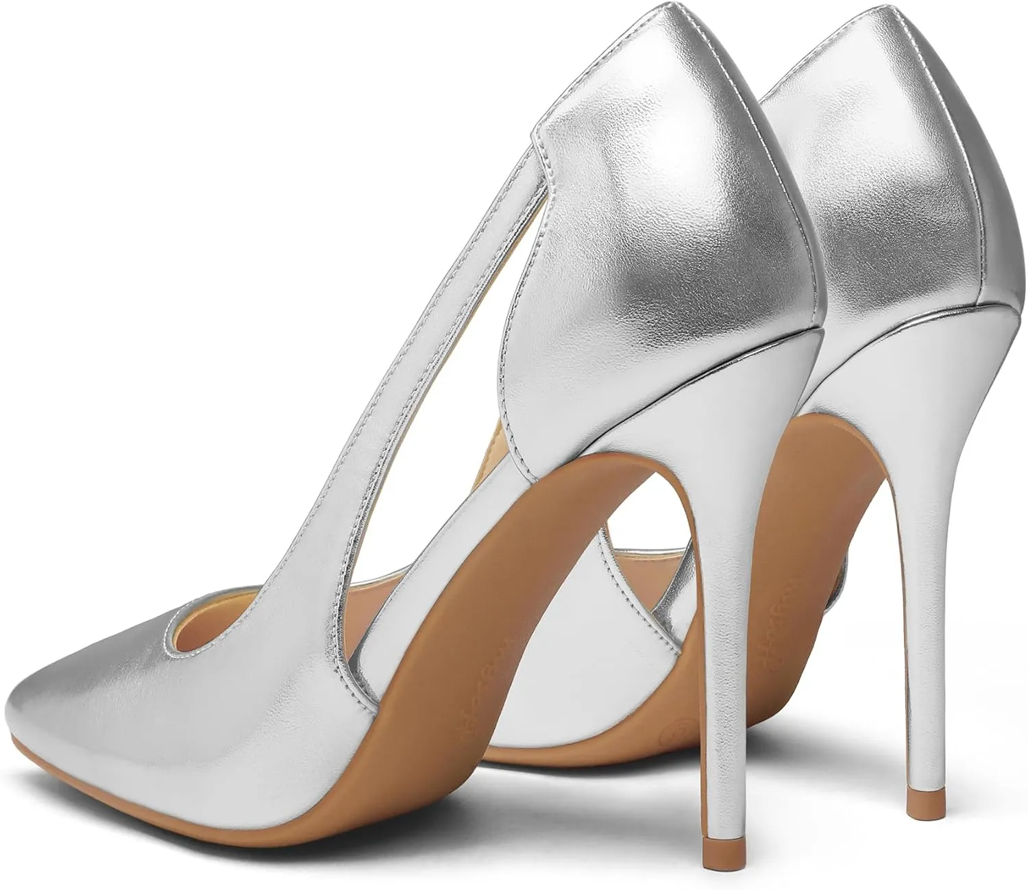 mysoft Women's Stiletto Heels Pumps Closed Toe 4IN Cut Out High Heels Pointed Toe Dress Shoes