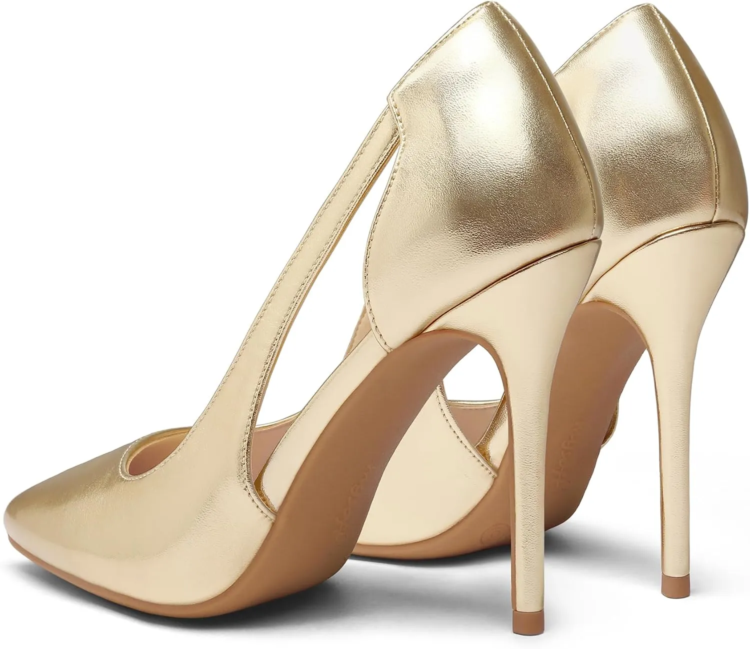 mysoft Women's Stiletto Heels Pumps Closed Toe 4IN Cut Out High Heels Pointed Toe Dress Shoes