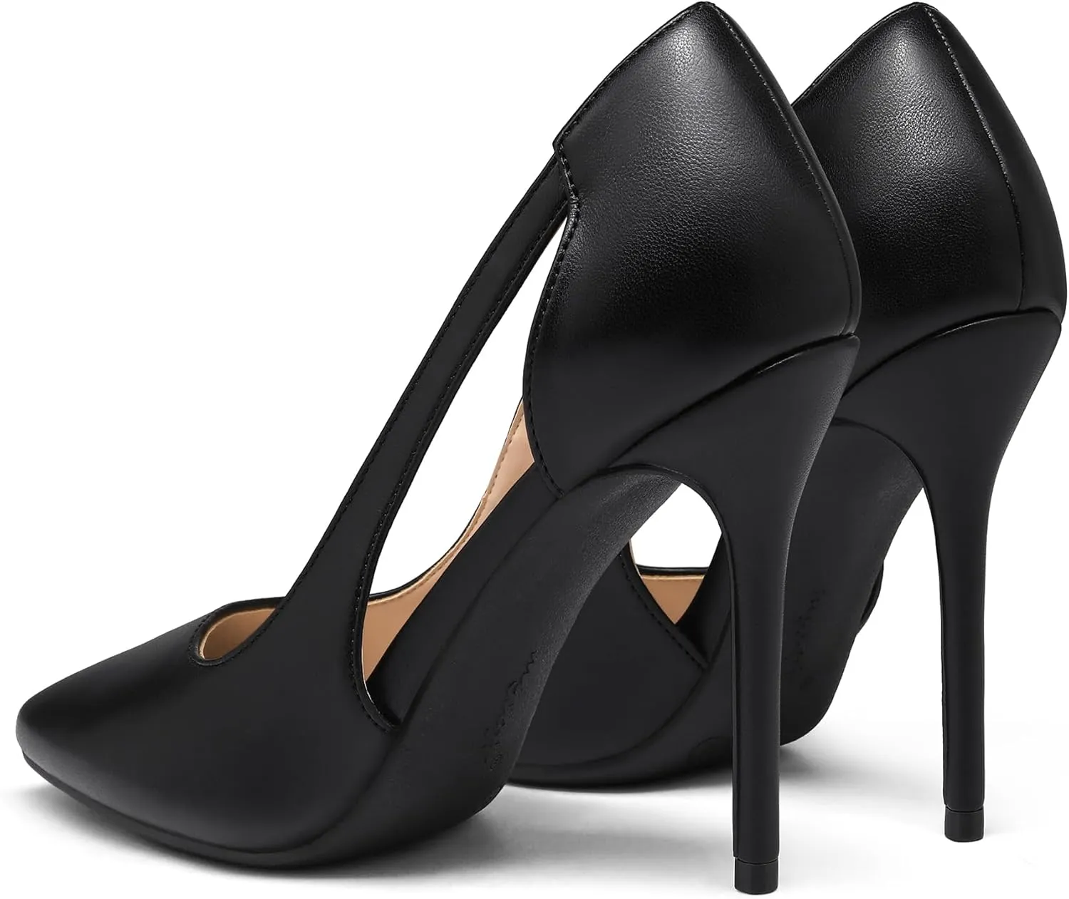 mysoft Women's Stiletto Heels Pumps Closed Toe 4IN Cut Out High Heels Pointed Toe Dress Shoes