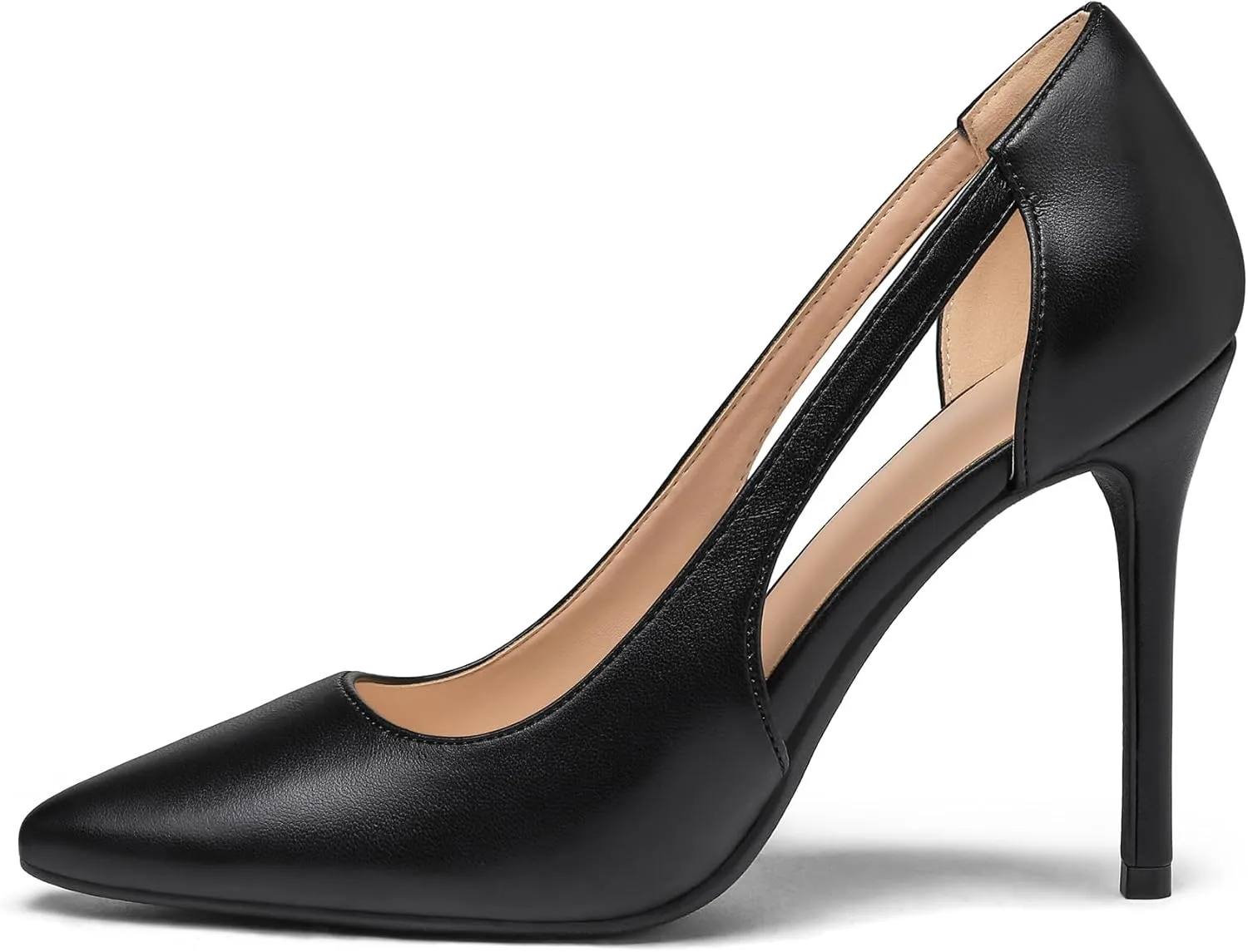 mysoft Women's Stiletto Heels Pumps Closed Toe 4IN Cut Out High Heels Pointed Toe Dress Shoes