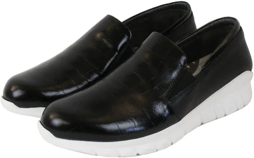NAOT Footwear Women's Titan Slip On Shoe Black Croc Lthr Combo 9 M US