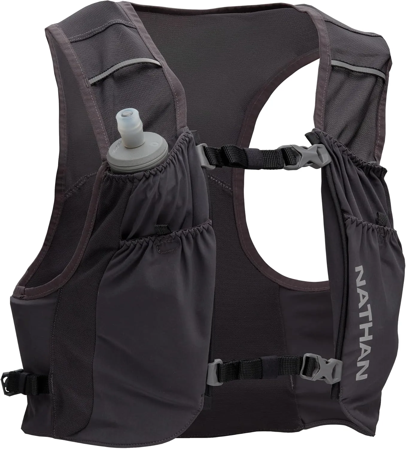 Nathan Pinnacle Featherlite Hydration Vest - Ultra-Light, Compression Fit, Power Mesh, 14oz Hydrapak Flask, Unisex