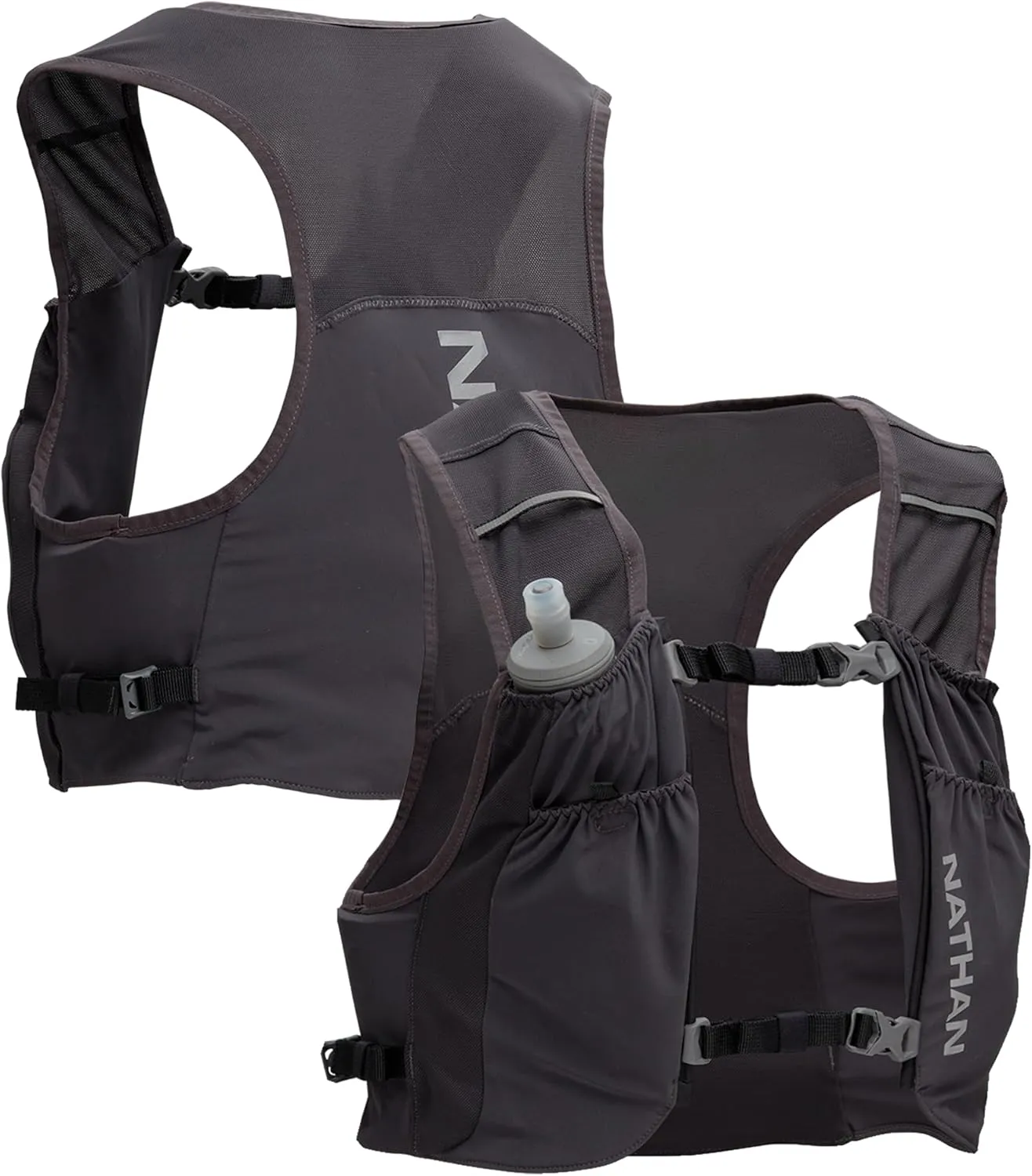 Nathan Pinnacle Featherlite Hydration Vest - Ultra-Light, Compression Fit, Power Mesh, 14oz Hydrapak Flask, Unisex