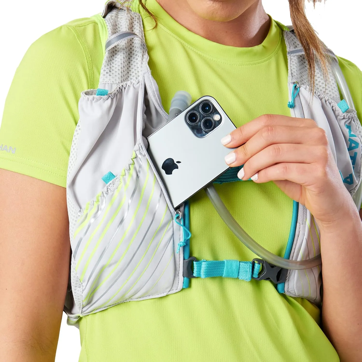 Nathan Women's Pinnacle Race Vest & 12L Hydration Pack with 1.6L Bladder, Water-Resistant Pockets, Lightweight & Moisture Wicking