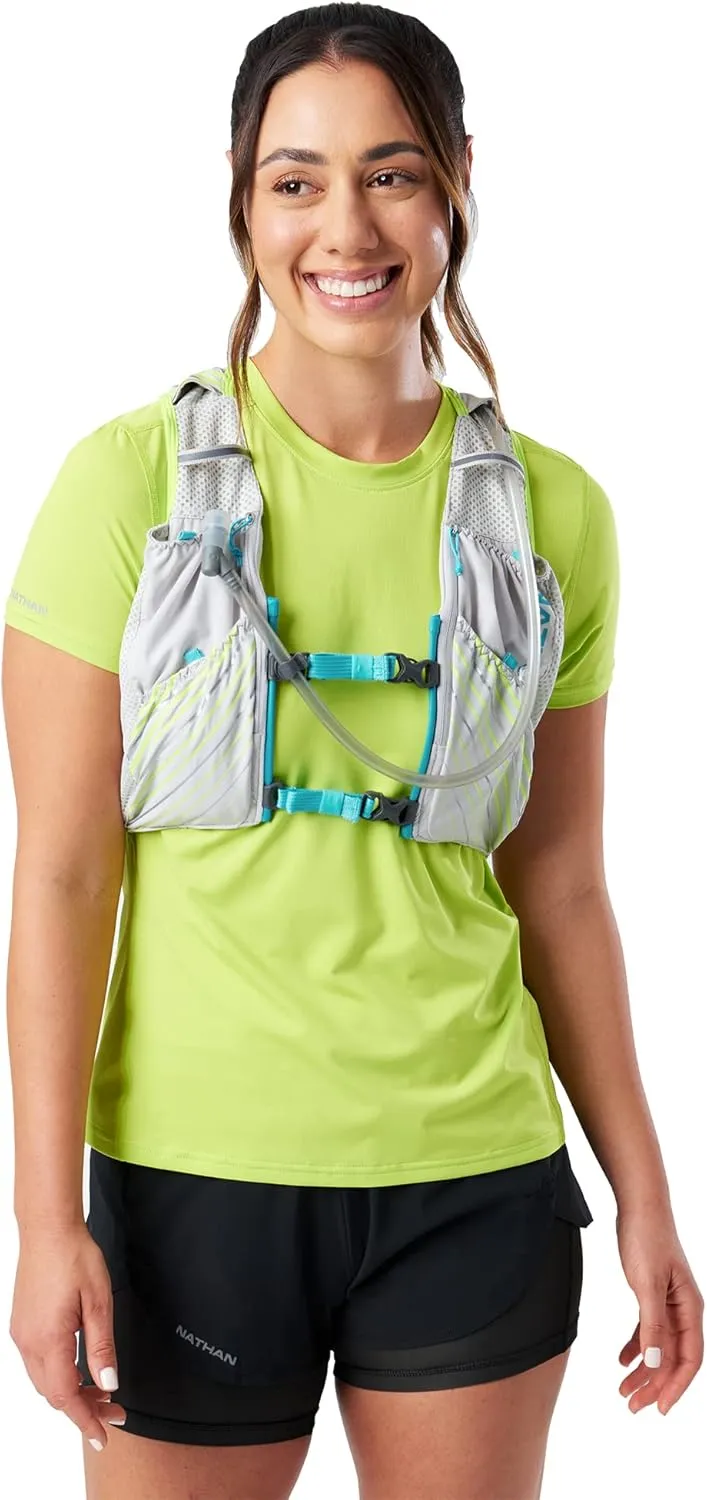 Nathan Women's Pinnacle Race Vest & 12L Hydration Pack with 1.6L Bladder, Water-Resistant Pockets, Lightweight & Moisture Wicking