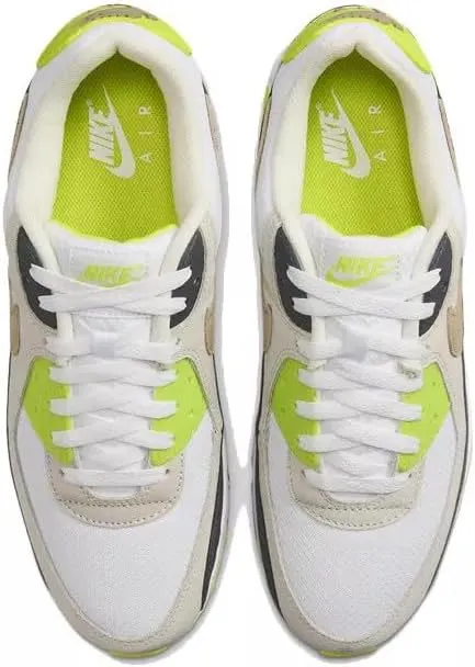 Nike Air Max 90 Men's Shoes (DM0029-107, White/Cyber/Dark Smoke Grey/Khaki)
