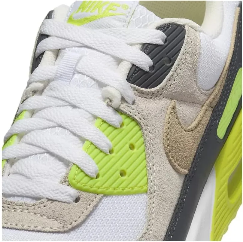 Nike Air Max 90 Men's Shoes (DM0029-107, White/Cyber/Dark Smoke Grey/Khaki)