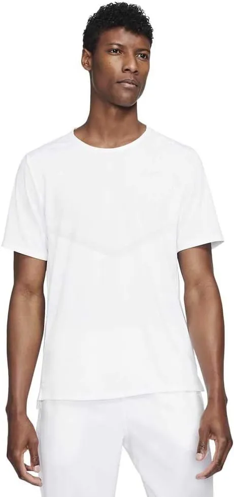 Nike Dri-FIT Rise 365 Men's Short-Sleeve Running Top (Large, White)