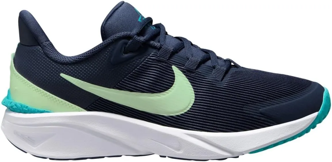 Nike Star Runner 4 Big Kids' Road Running Shoes (DX7615-409, Midnight Navy/Dusty Cactus/White/Volt Tint)