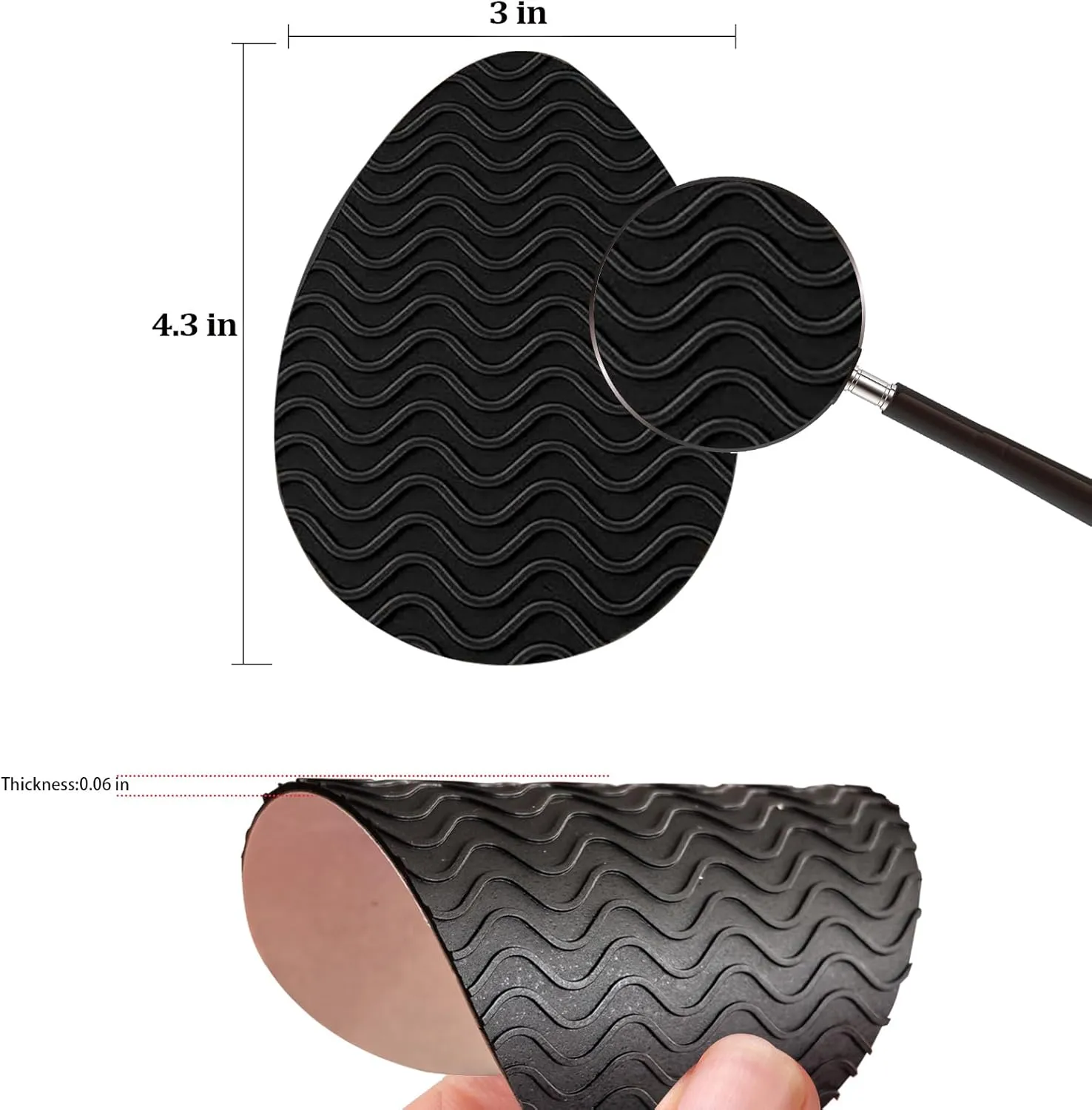 Non Slip Shoe Pads,Shoe Sole Protector,Shoe Grips on Bottom of Shoes,Anti Slip Grips for Shoes (Black - 6 Pairs)