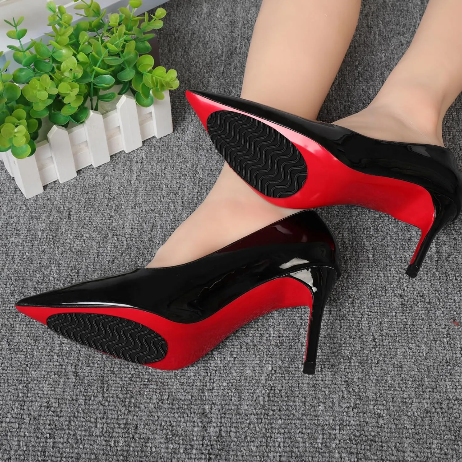 Non Slip Shoe Pads,Shoe Sole Protector,Shoe Grips on Bottom of Shoes,Anti Slip Grips for Shoes (Black - 6 Pairs)