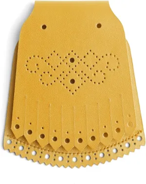 NOWNIN Women's 2 PCS Perforated Leather Kiltie Shoe Topper | Luxe Fringe Accessory for Oxfords & Loafers | Adjustable One-Size Shoe Decor
