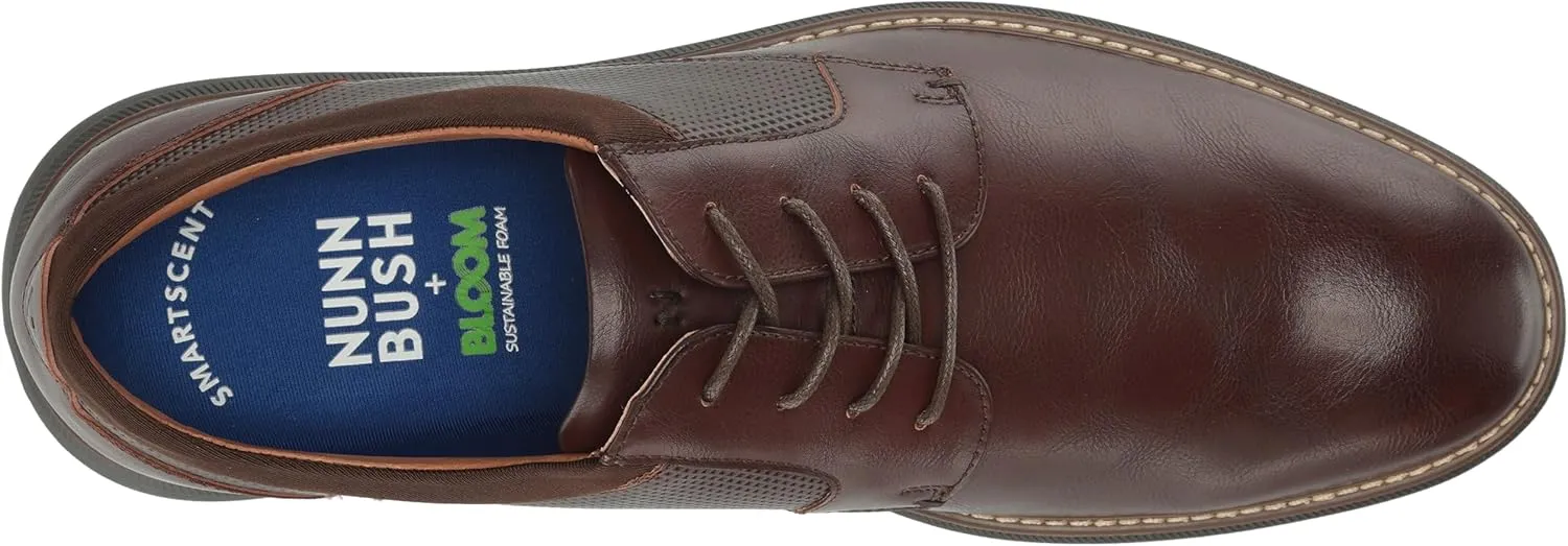 Nunn Bush Men's Chase Plain Toe Oxford Contemporary Lace Up