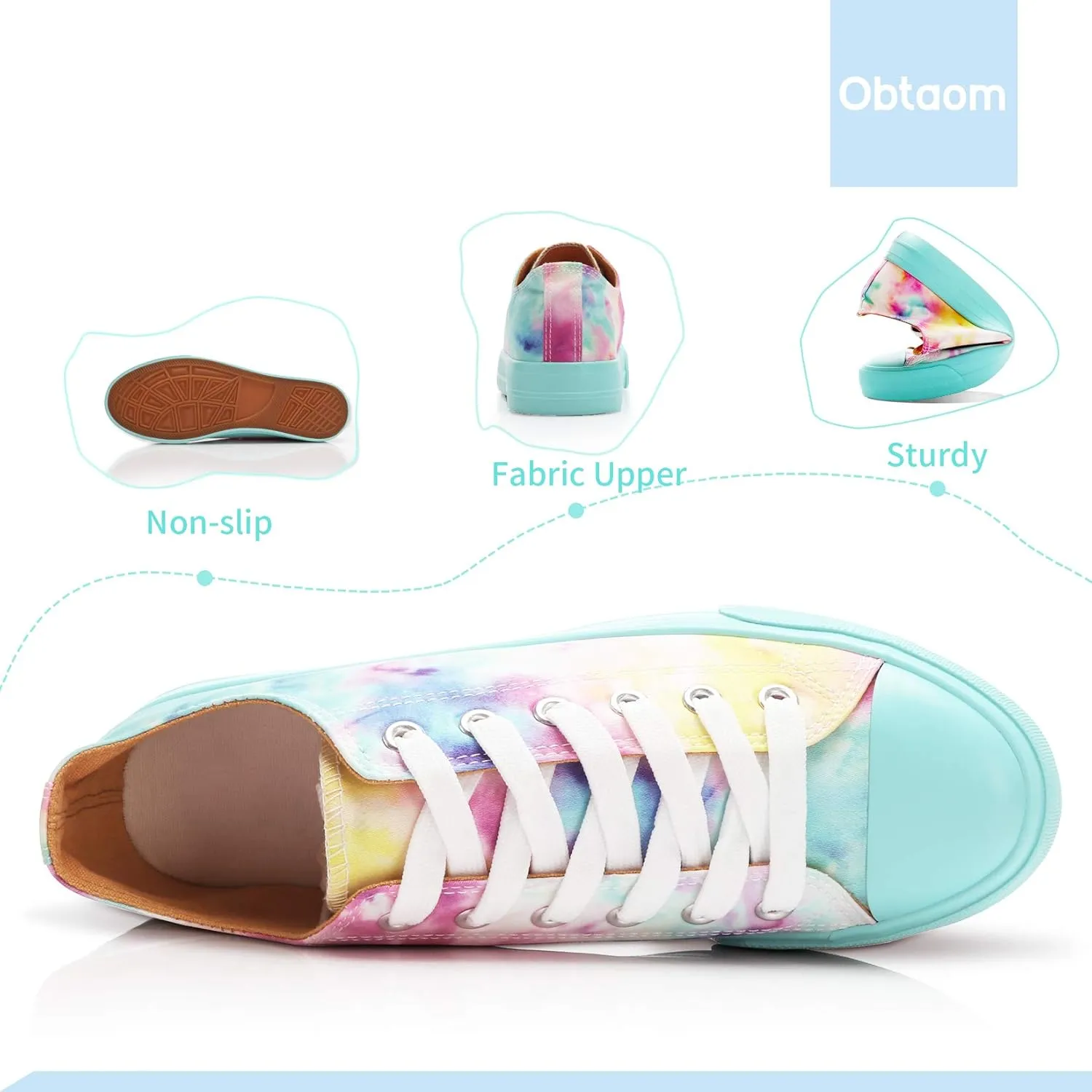 Obtaom Unisex Canvas Shoes Low Top Fashion Sneakers Slip on Walking Shoe