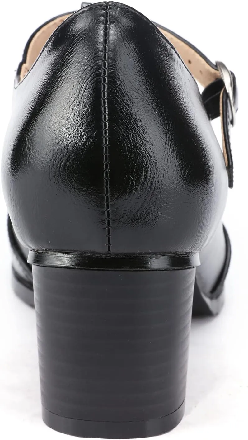 Odema Womens Classic Wingtip Brogue Lace Up Low Heel Dress Oxfords