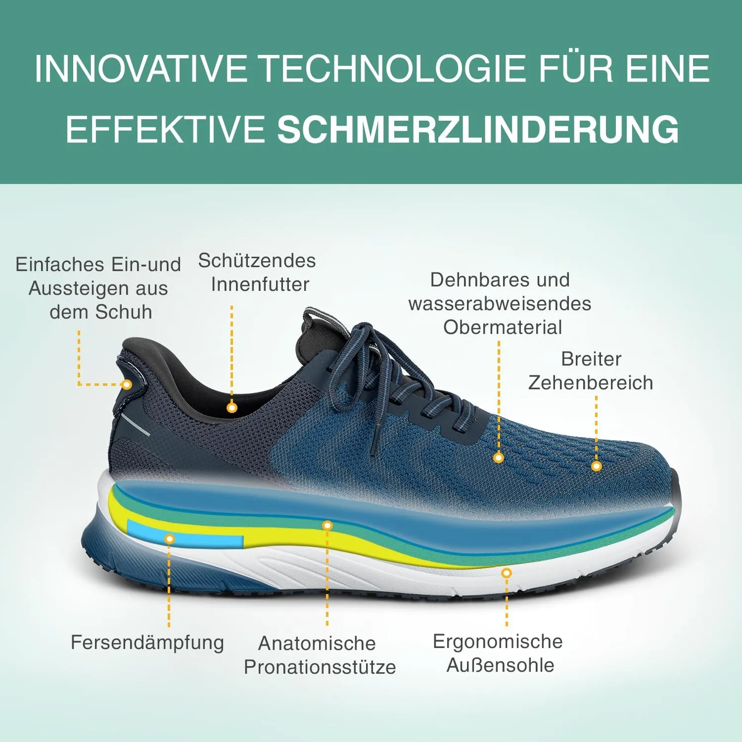Orthofeet Men's Orthopedic Hands-Free Tilos Slip-On Sneakers