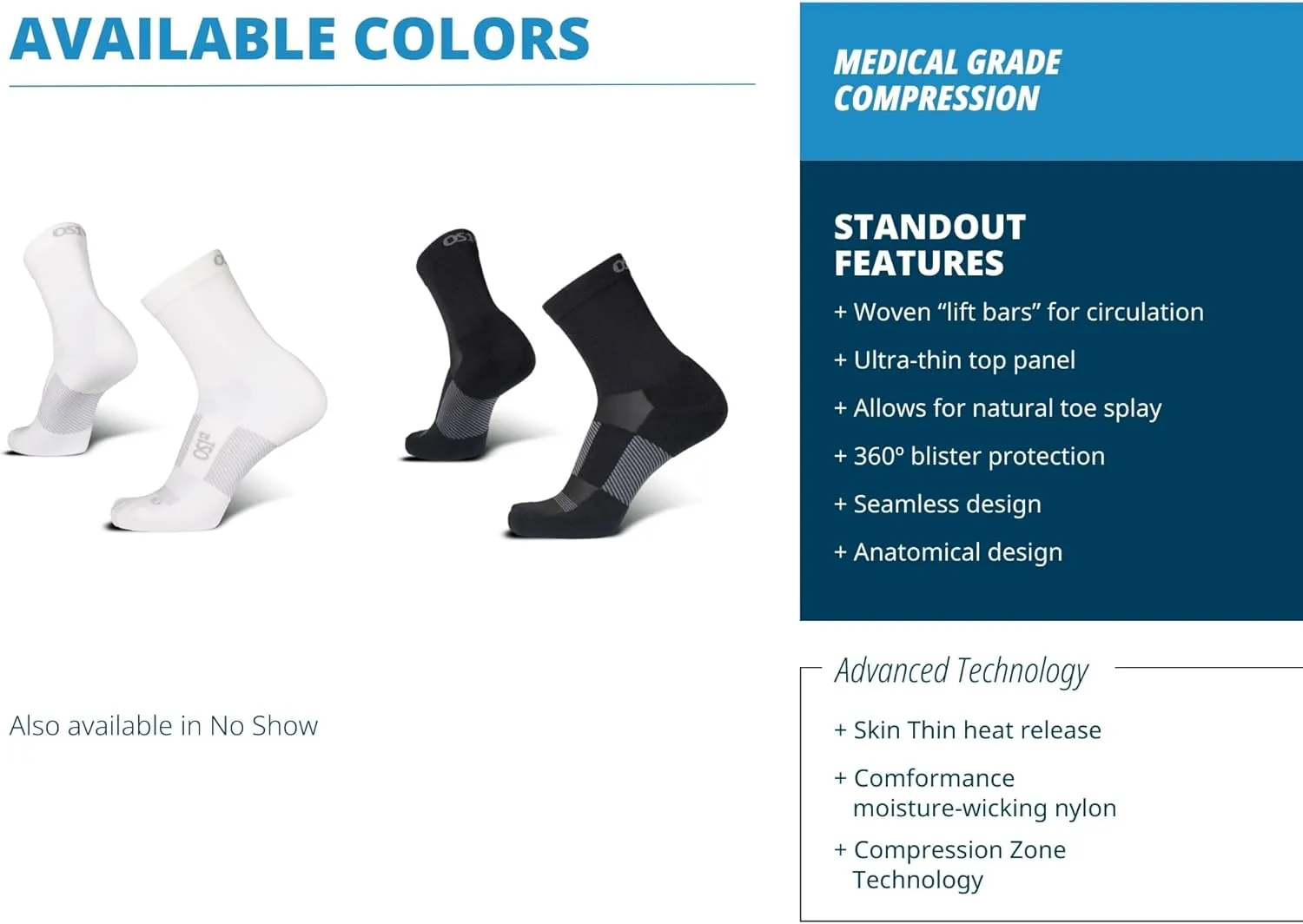 OS1st TA4 Thin Air 3/4 Length Running Socks with special ventilation feature for men & women, lightweight & breathable design