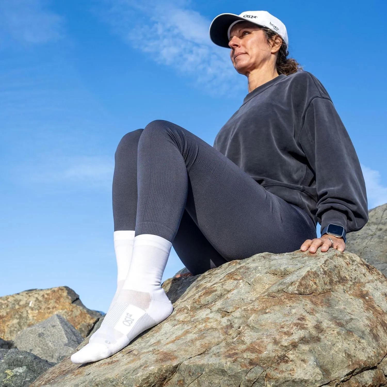 OS1st TA4 Thin Air 3/4 Length Running Socks with special ventilation feature for men & women, lightweight & breathable design