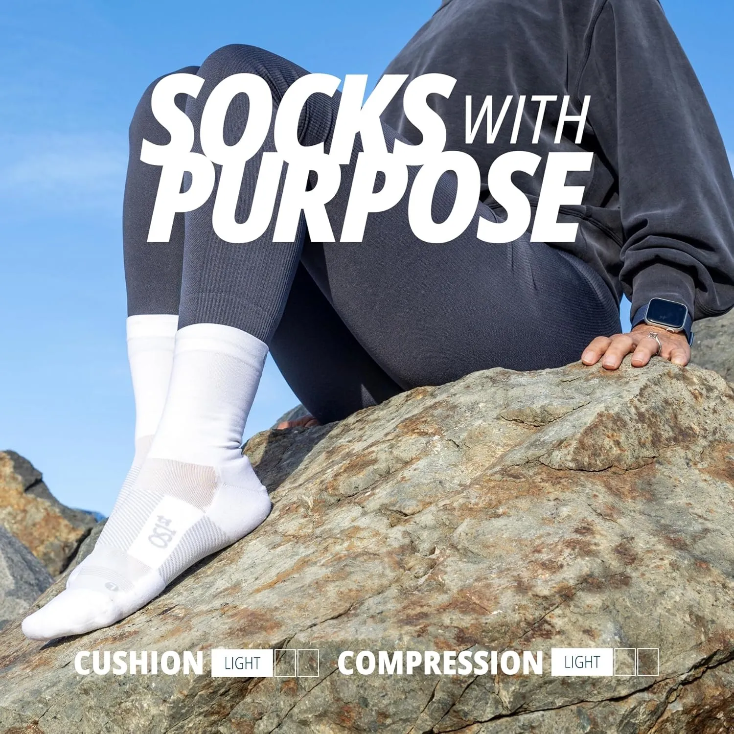 OS1st TA4 Thin Air 3/4 Length Running Socks with special ventilation feature for men & women, lightweight & breathable design