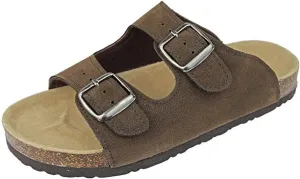 OUTWOODS Women's Bork-46 Vegan Leather Adjustable Double-Strap Slip-On Sandals