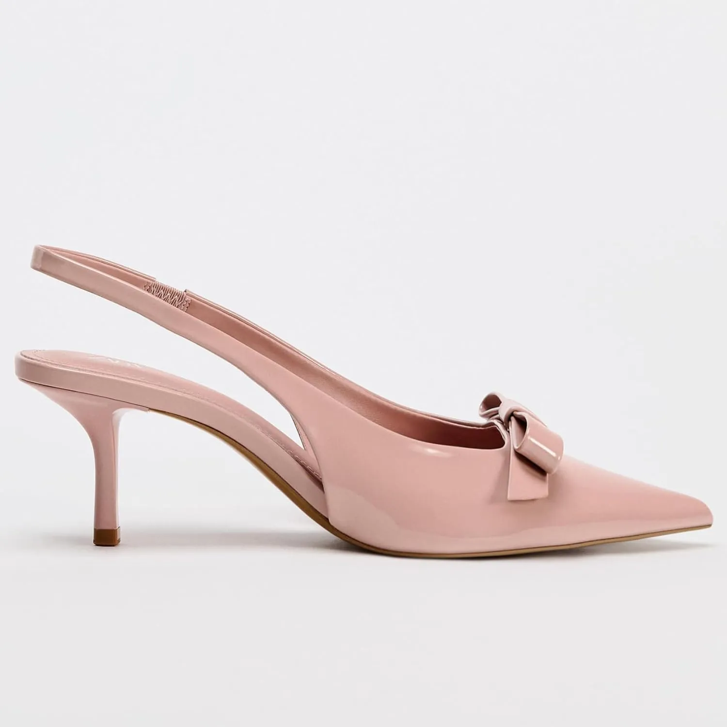 Patent Bow Slingback Kitten Heels for Women Closed Pointed Toe Dress Pumps Sexy Dressy Heeled Shoes Evening Party Prom Stiletto Heels Sandals