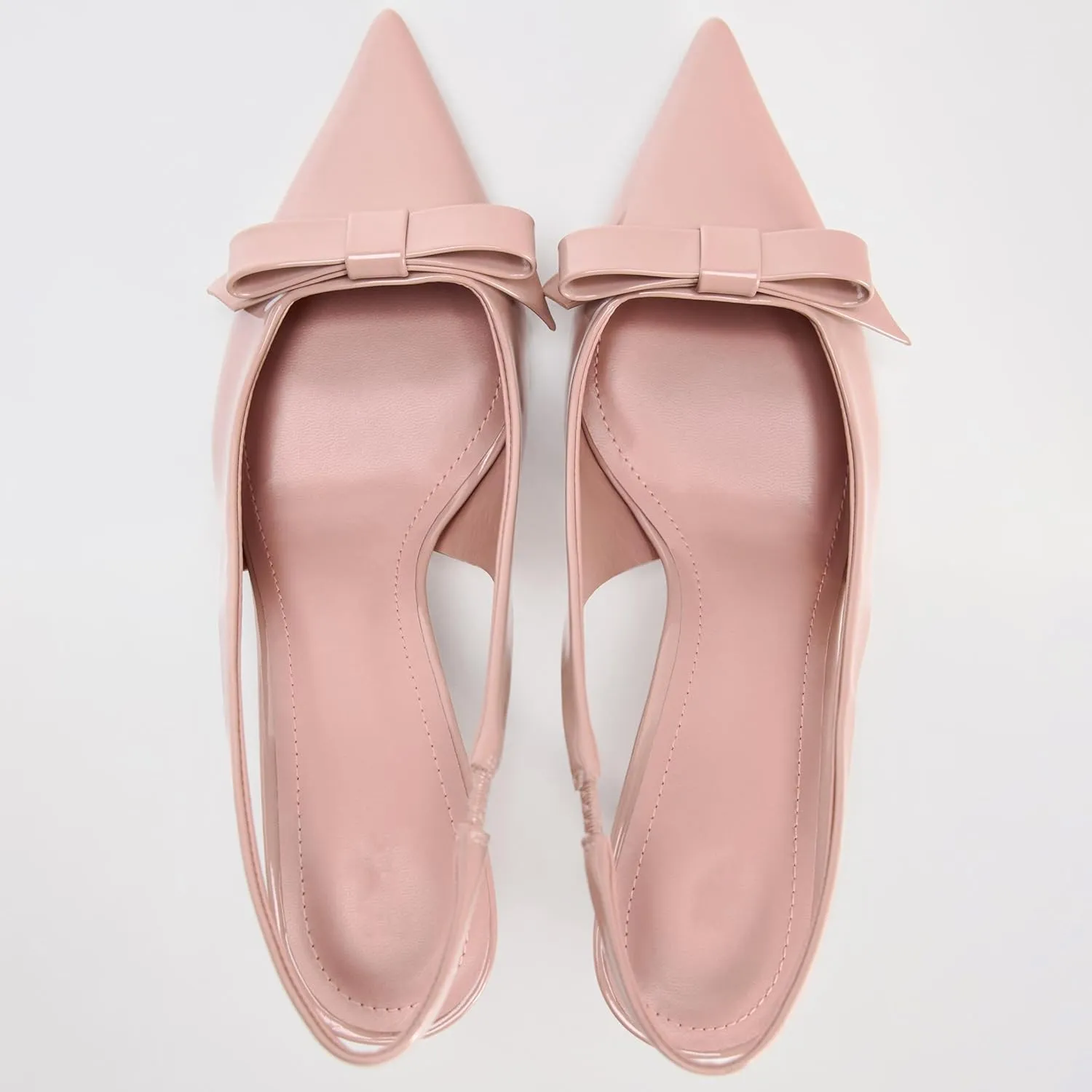 Patent Bow Slingback Kitten Heels for Women Closed Pointed Toe Dress Pumps Sexy Dressy Heeled Shoes Evening Party Prom Stiletto Heels Sandals