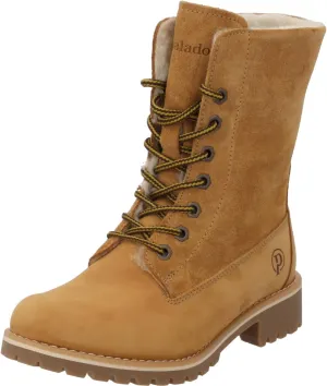 Phasti Women's Warm Winter Boots, Leather Lace-Up Boots, Made in Spain