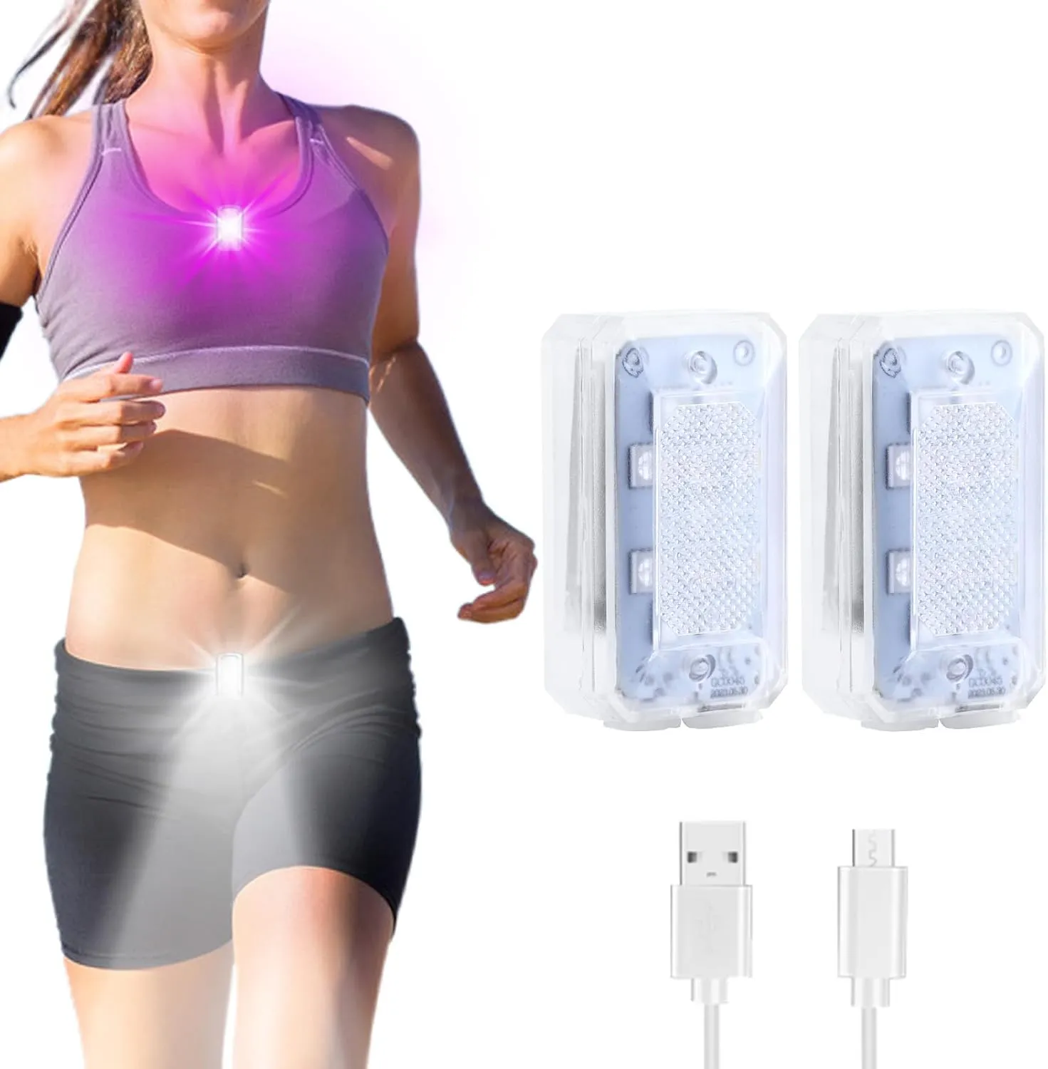 PIFOOG Running lights for Runners LED RGB Rechargeable Clip on Light