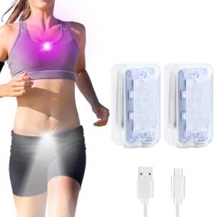 PIFOOG Running lights for Runners LED RGB Rechargeable Clip on Light