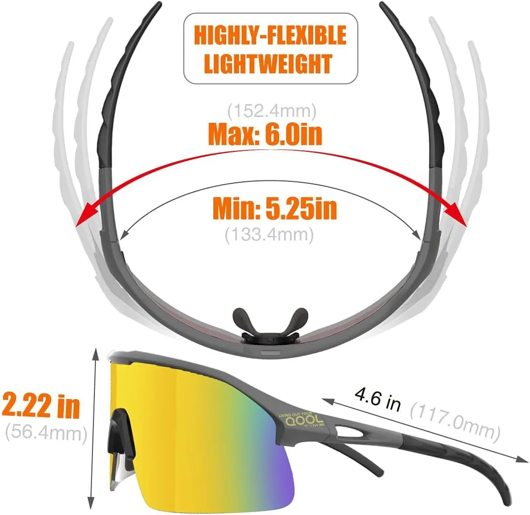 Polarized Cycling Sunglasses for Women and Men, Golfing Running Volleyball MTB and Outdoor sports