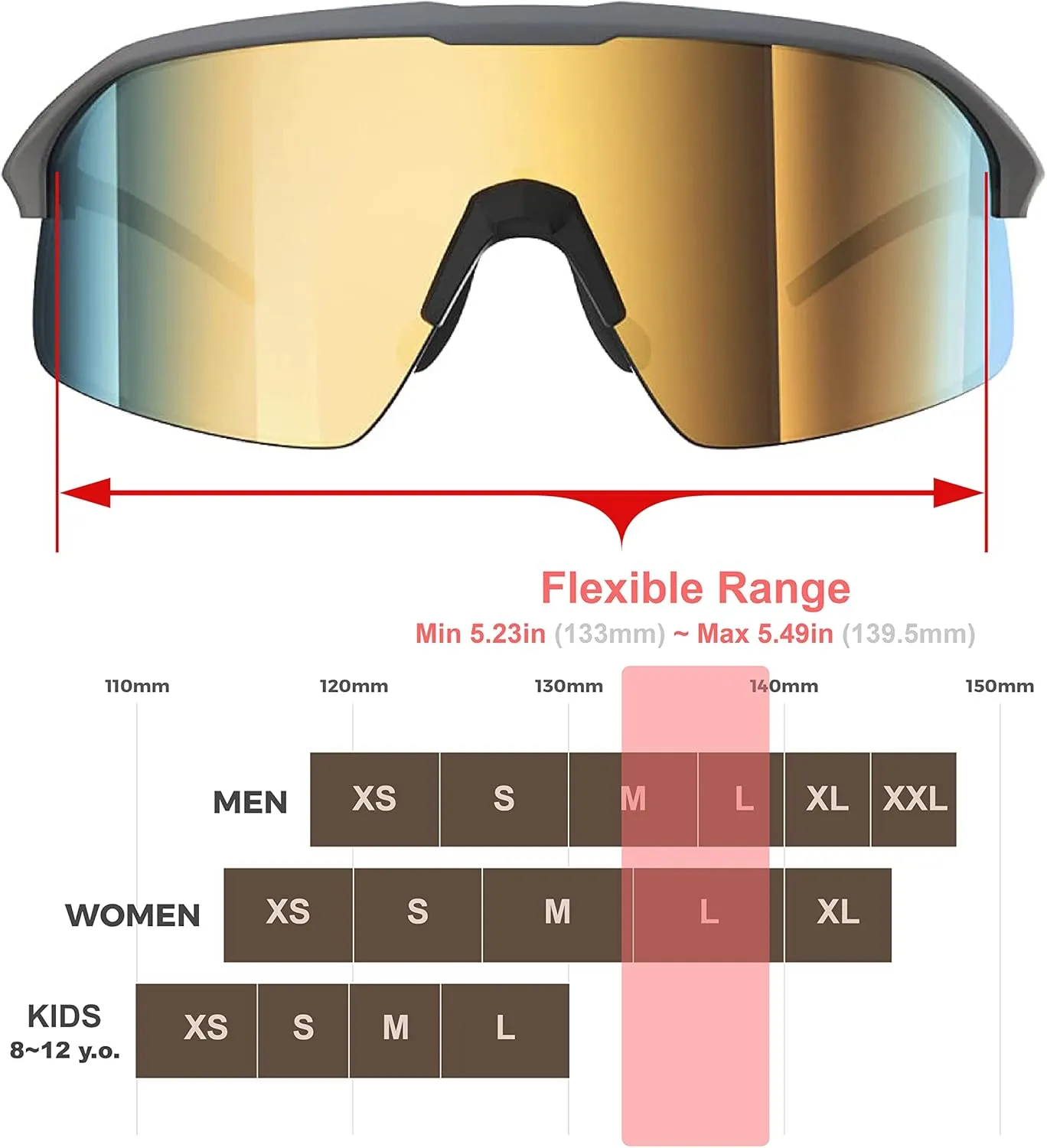 Polarized Cycling Sunglasses for Women and Men, Golfing Running Volleyball MTB and Outdoor sports
