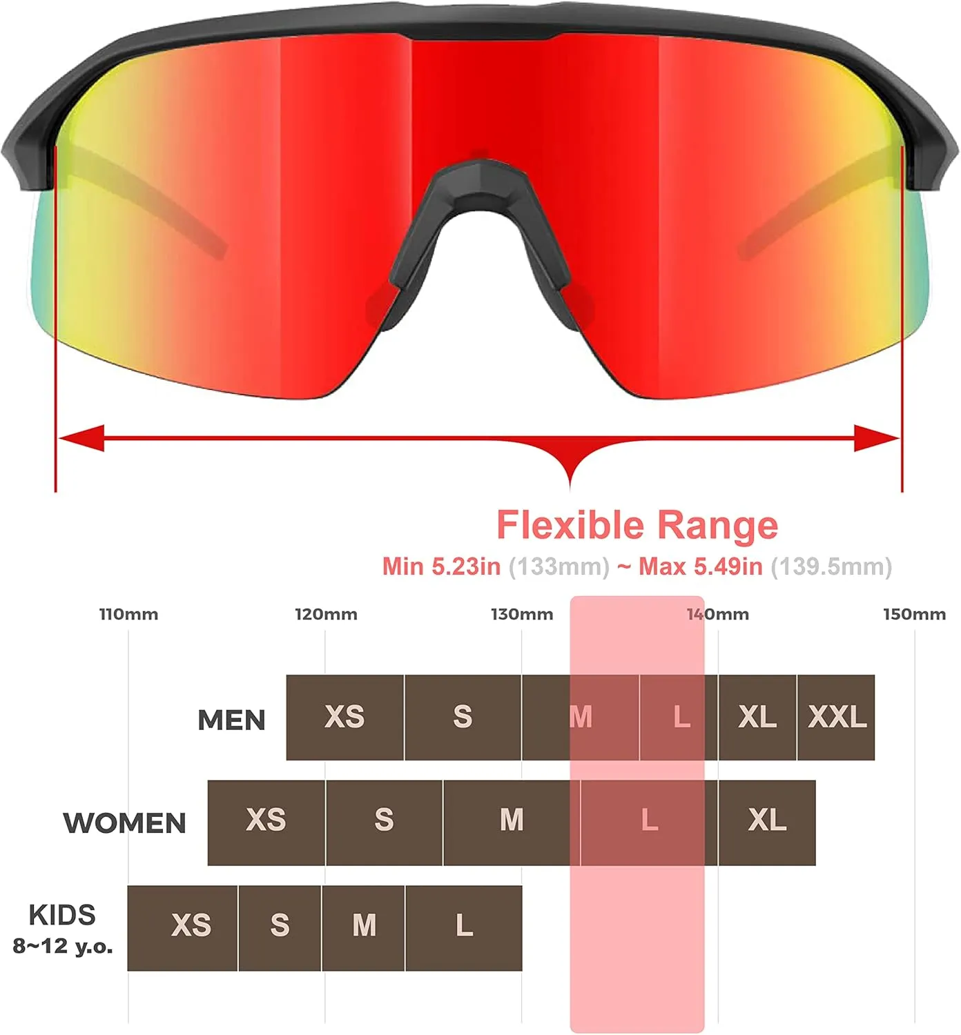 Polarized Cycling Sunglasses for Women and Men, Golfing Running Volleyball MTB and Outdoor sports
