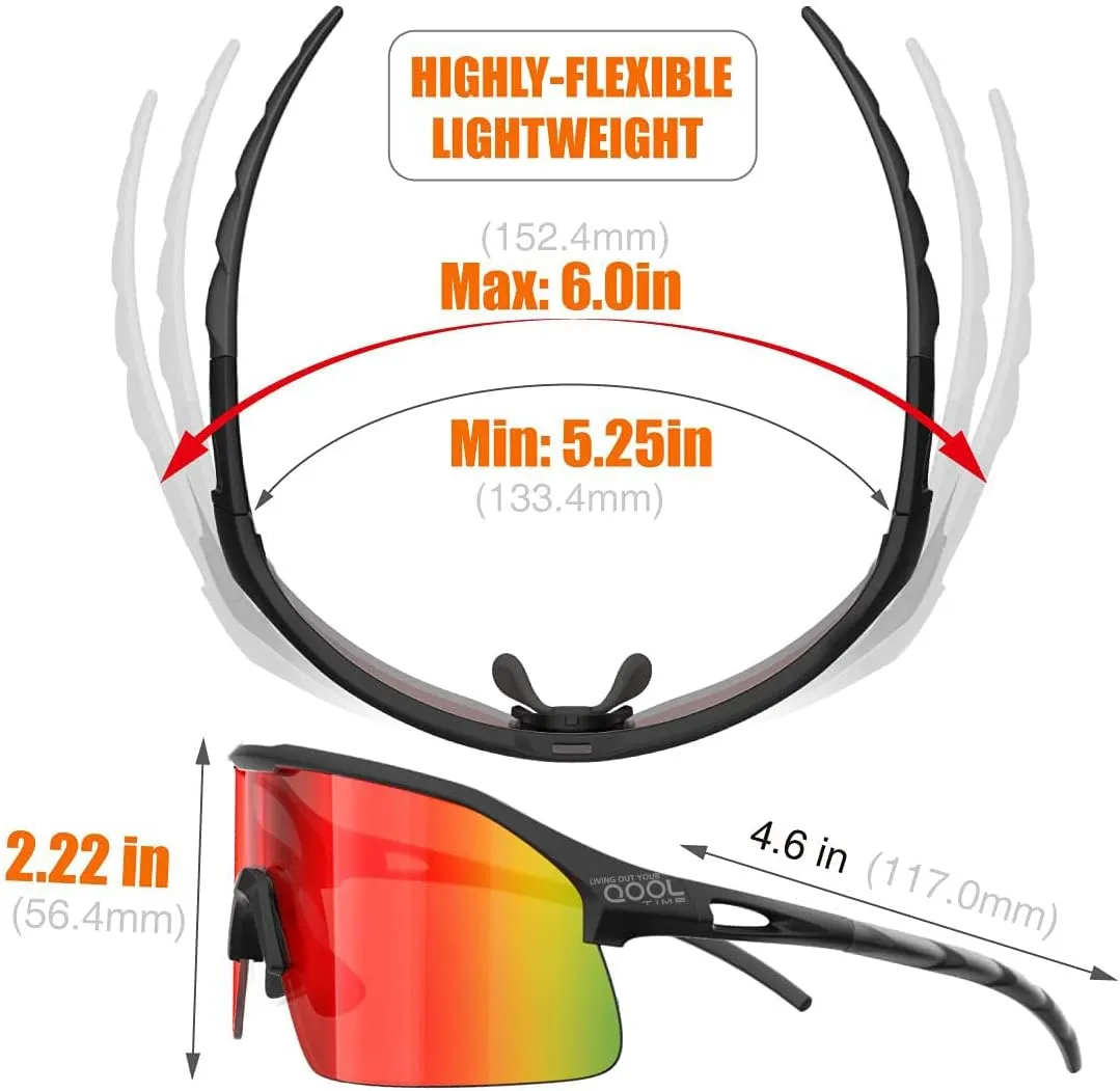 Polarized Cycling Sunglasses for Women and Men, Golfing Running Volleyball MTB and Outdoor sports